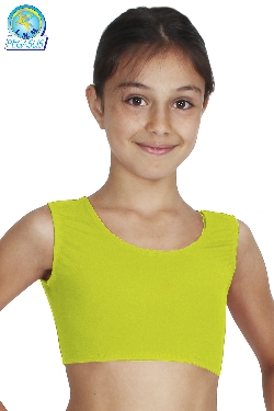TOP DANZA LYCRA CORTO CON SPALLINE SPESSE VERDE MELA BAMBINA